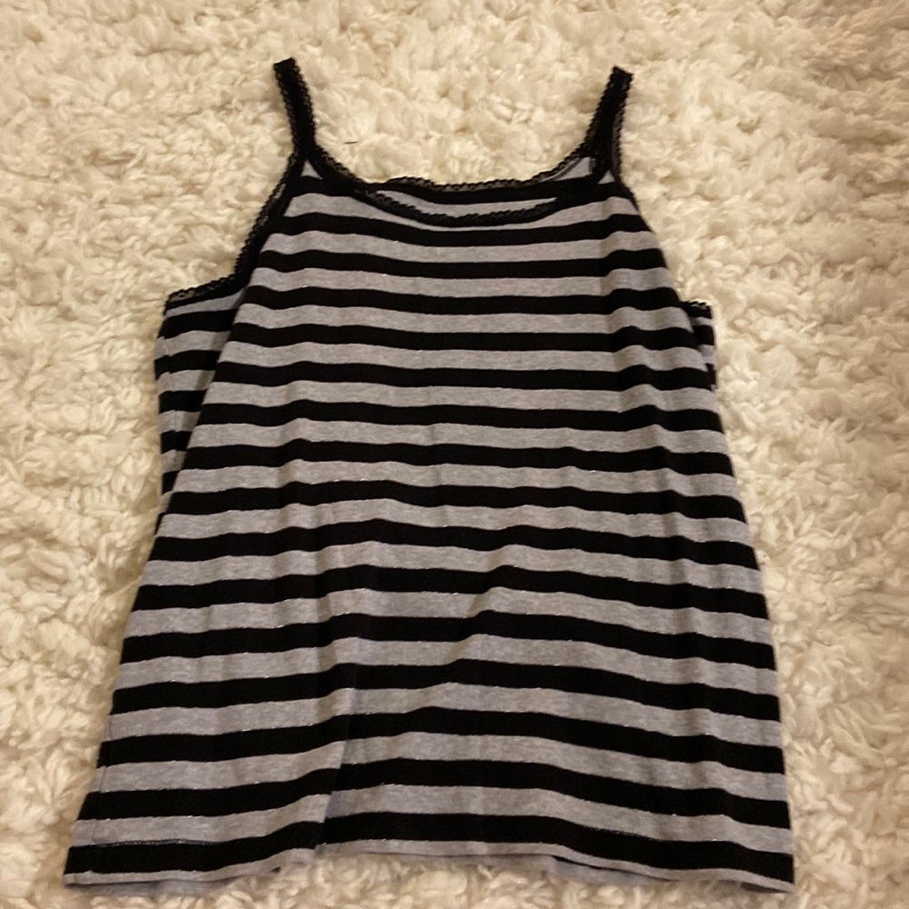 Black and Gray Laced Tank Top